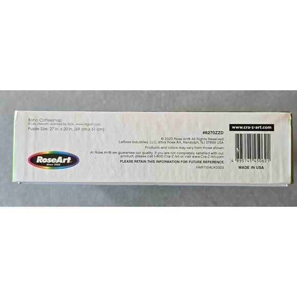 RoseArt My Happy Place Boho Coffeeshop 750 pc Lars Stewart Complete Preowned - Picture 3 of 6